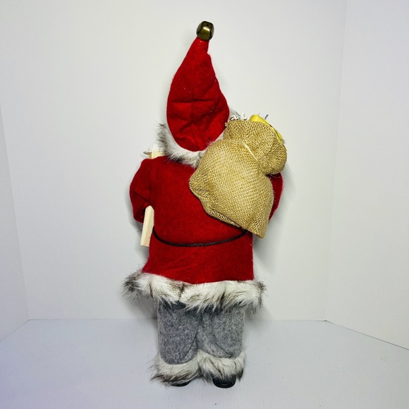 Hanna's Handiworks Santa Claus Figure Standing Holding Snow Skis 25" Red & Gray - Picture 12 of 16
